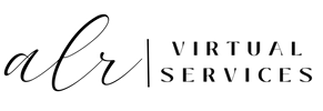 Logo for ALR Virtual Services with a stylized 'alr' on a white background